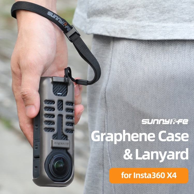 For Insta360 X4 Sunnylife Graphene Case High Thermal Conductivity Protective Case with Hand Strap (Black) - Case & Bags by Sunnylife | Online Shopping South Africa | PMC Jewellery | Buy Now Pay Later Mobicred