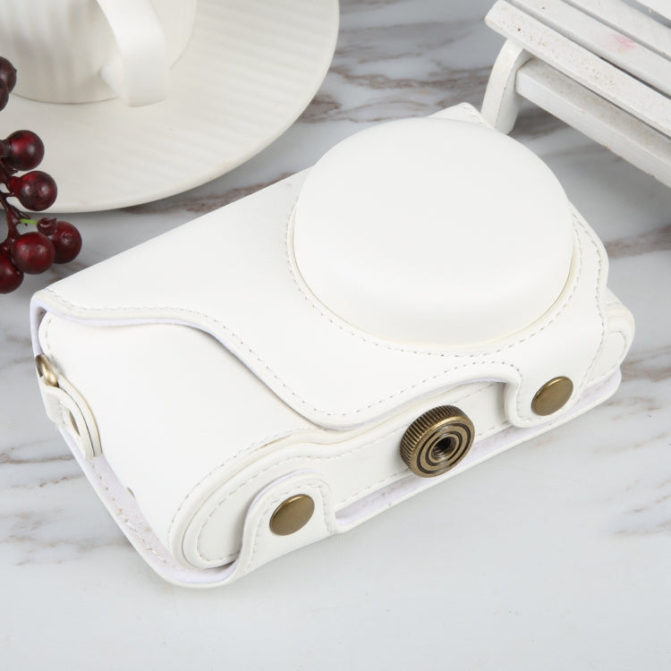 Full Body Camera PU Leather Case Bag with Strap for Samsung Galaxy Camera EK-GC100 / EK-GC110 / EK-GC200 (White) - Leather Bag by PMC TechLife | Online Shopping South Africa | PMC TechLife | Buy Now Pay Later Mobicred