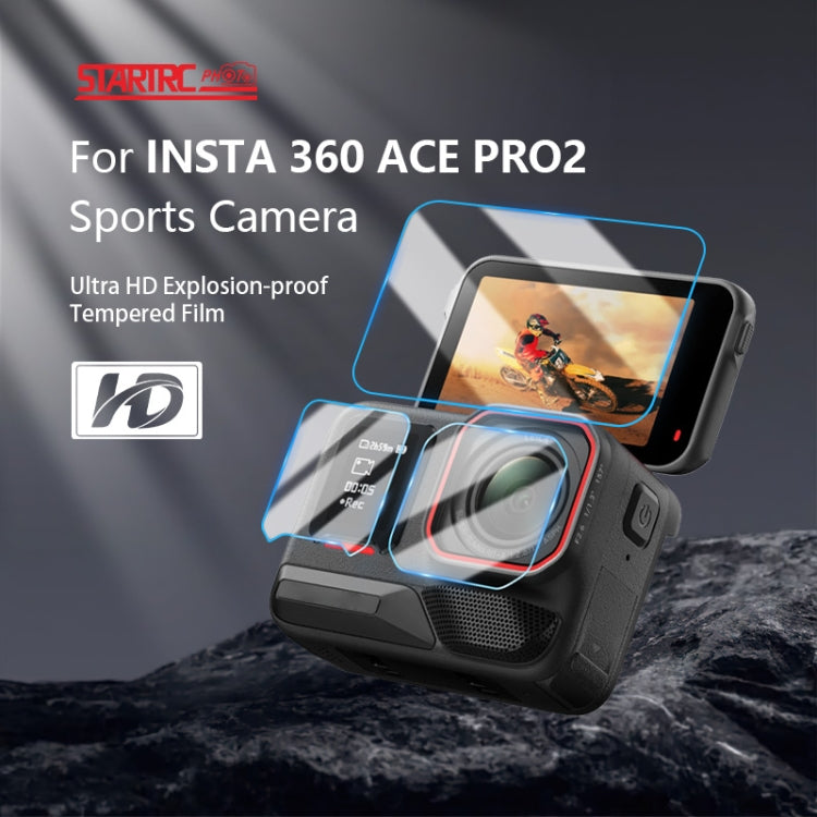 For Insta360 Ace Pro 2 STARTRC 2 Sets 3 in 1 Rear & Front  Screen + Lens Tempered Glass Film - free shipping - PMC TechLife - Order now!