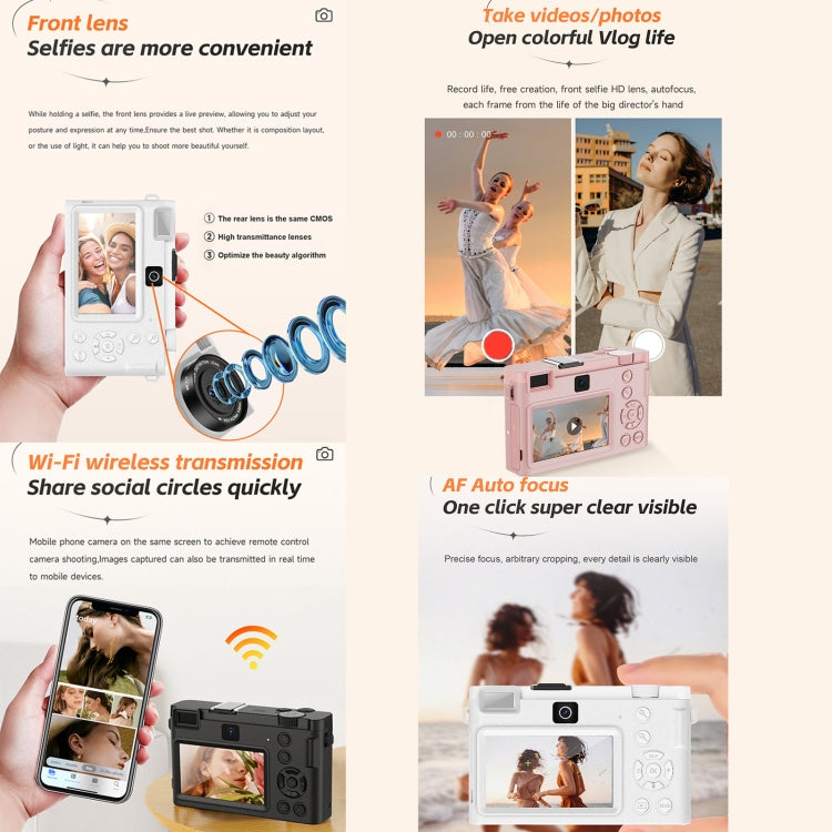 HDC-F01 3.0 inch 5K UHD Photography Digital Camera SLR Camera (Pink) - Children Cameras by PMC TechLife | Online Shopping South Africa | PMC TechLife | Buy Now Pay Later Mobicred