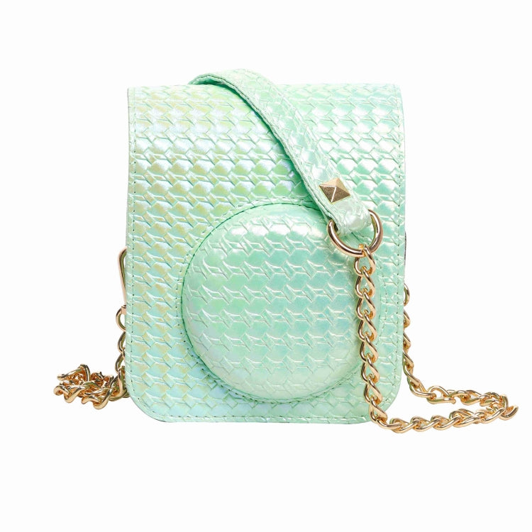 For FUJIFILM instax mini 12 Colorful Woven Leather Case Full Body Camera Bag + Photo Album with Strap (Green) - Leather Bag by PMC TechLife | Online Shopping South Africa | PMC TechLife | Buy Now Pay Later Mobicred