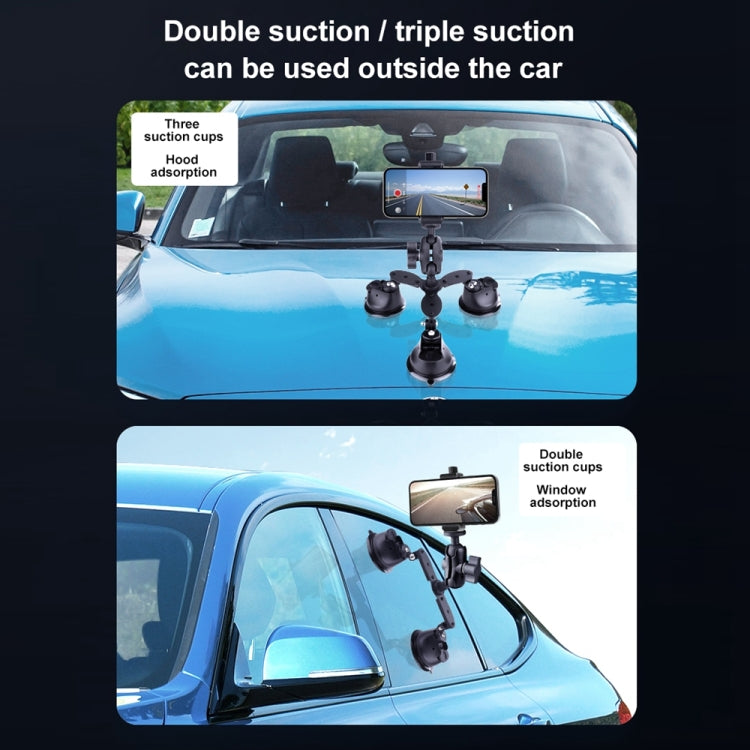 Dual-leg Suction Cup Connecting Rod Arm Phone Clamp Mount(Black) - Holder by PMC Jewellery | Online Shopping South Africa | PMC Jewellery | Buy Now Pay Later Mobicred