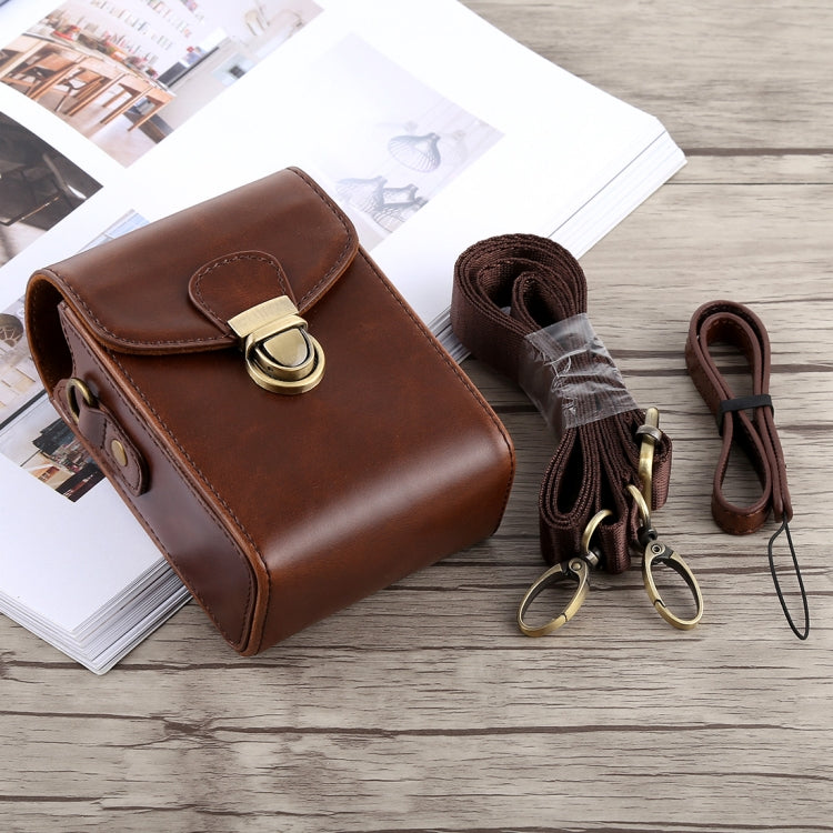Full Body Camera Buckle Lock PU Leather Case Bag with Hand Strap & Neck Strap for Canon G7X II / G9X Mark II, Sony RX100 / M2(Coffee) - free shipping - PMC TechLife - Order now!