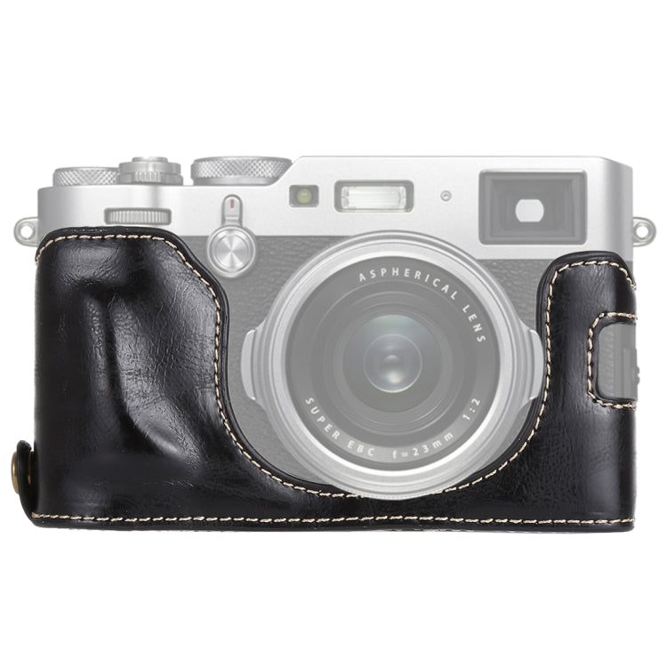 1/4 inch Thread PU Leather Camera Half Case Base for FUJIFILM X100F (Black) - free shipping - PMC TechLife - Order now!