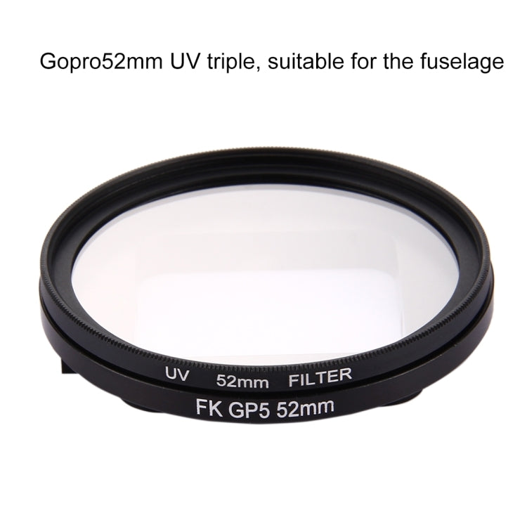 52mm 3 in 1 Round Circle UV Lens Filter with Cap for GoPro HERO7 Black/6 /5 - free shipping - PMC TechLife - Order now!