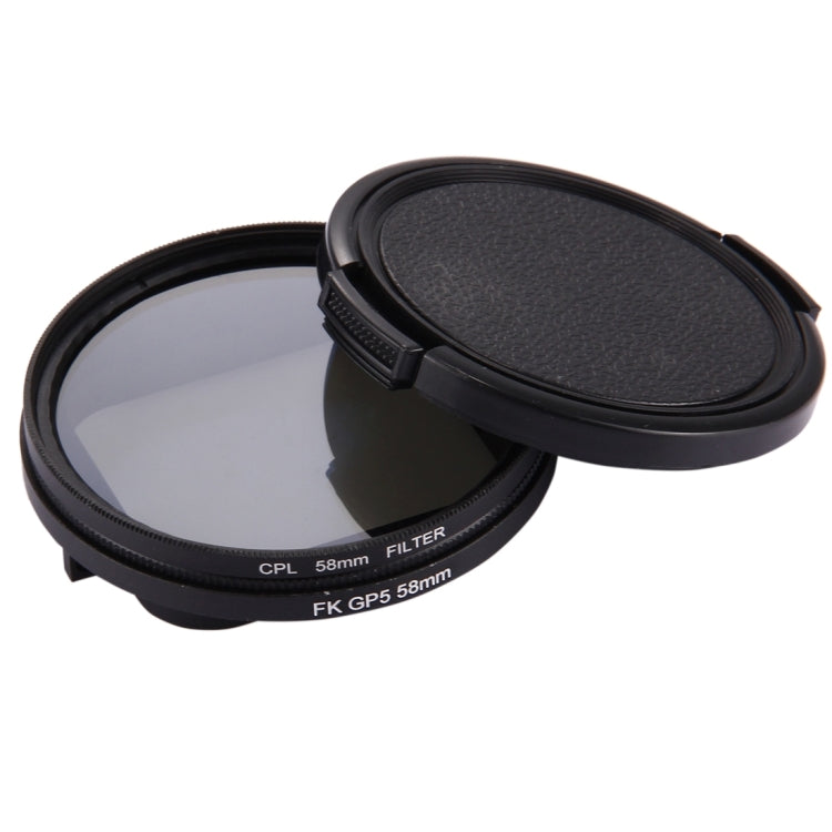 58mm 3 in 1 Round Circle CPL Lens Filter with Cap for GoPro HERO7 Black/6 /5 - Lens Filter by JSR | Online Shopping South Africa | PMC TechLife | Buy Now Pay Later Mobicred