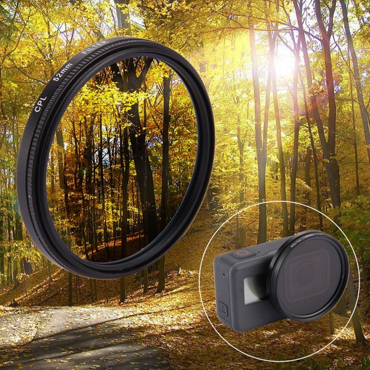 52mm 3 in 1 Round Circle CPL Lens Filter with Cap for GoPro HERO7 Black/6 /5 - Lens Filter by JSR | Online Shopping South Africa | PMC Jewellery | Buy Now Pay Later Mobicred