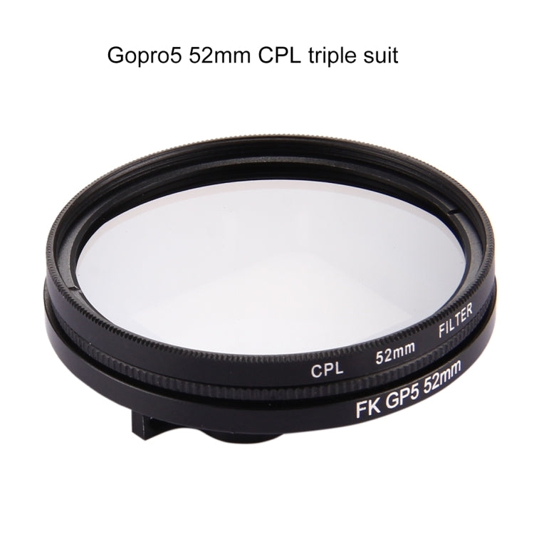 52mm 3 in 1 Round Circle CPL Lens Filter with Cap for GoPro HERO7 Black/6 /5 - Lens Filter by JSR | Online Shopping South Africa | PMC TechLife | Buy Now Pay Later Mobicred