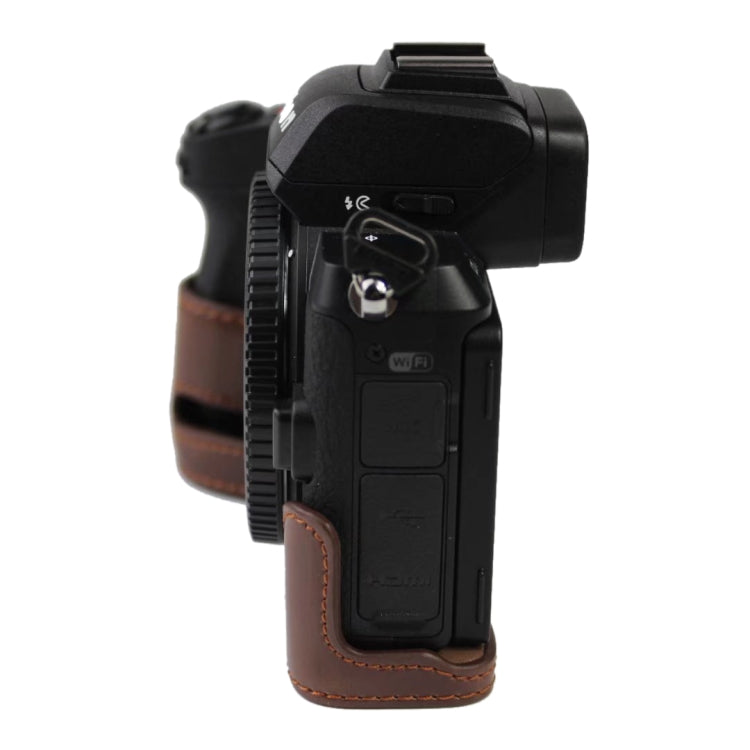 1/4 inch Thread PU Leather Camera Half Case Base for Nikon Z50(Brown) - free shipping - PMC TechLife - Order now!