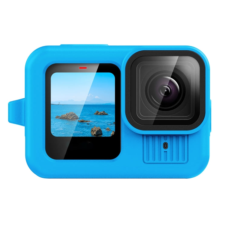 For GoPro HERO13 Black Silicone Protective Case Cover with Wrist Strap & Lens Cover (Blue) - free shipping - PMC TechLife - Order now!
