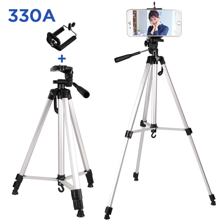 Live Broadcast Tripod 3-Section Folding Legs Aluminum Alloy Tripod Mount with U-Shape Three-Dimensional Tripod Head & Phone Clamp for DSLR & Digital Camera, Adjustable Height: 47.5-133cm - free shipping - PMC TechLife - Order now!