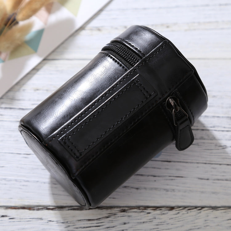 Small Lens Case Zippered PU Leather Pouch Box for DSLR Camera Lens, Size: 11x8x8cm(Black) - free shipping - PMC TechLife - Order now!