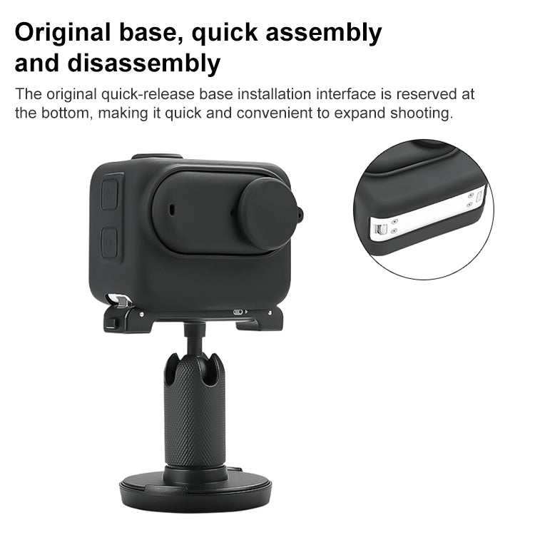 For Insta360 GO 3 Camera Body Charging Case Silicone Case with Lens Cap & Strap (Black) - Case & Bags by PMC TechLife | Online Shopping South Africa | PMC TechLife | Buy Now Pay Later Mobicred