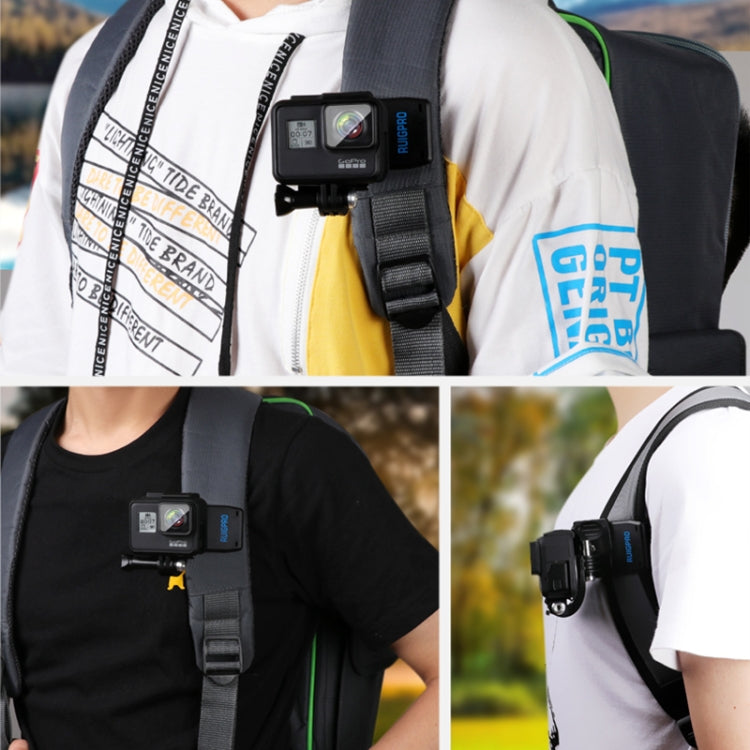 RUIGPRO 360 Degree Rotation J-Type Backpack Rec-Mounts Clip Clamp Mount with Screw for GoPro HERO9 Black / HERO8 Black /HERO7 /6 /5, DJI Osmo Action, Xiaoyi and Other Action Cameras - Mount & Holder by RUIGPRO | Online Shopping South Africa | PMC TechLife | Buy Now Pay Later Mobicred