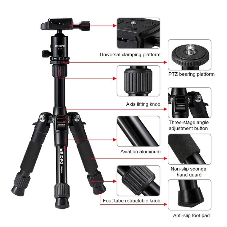 TRIOPO T226 Adjustable Portable  Aluminum Alloy Tripod with D-0 Ball Head for SLR Camera - free shipping - PMC TechLife - Order now!