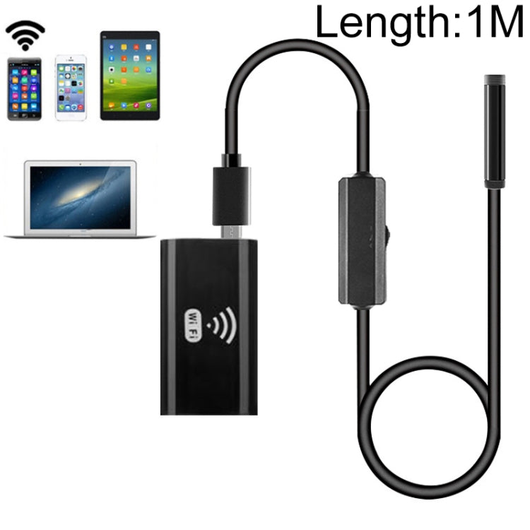 F99 HD Mobile Phone Endoscope, 8mm Waterproof Pipe Endoscope, Wifi Version, Flexible Cord, Length: 1m (Black) -  by PMC Jewellery | Online Shopping South Africa | PMC Jewellery