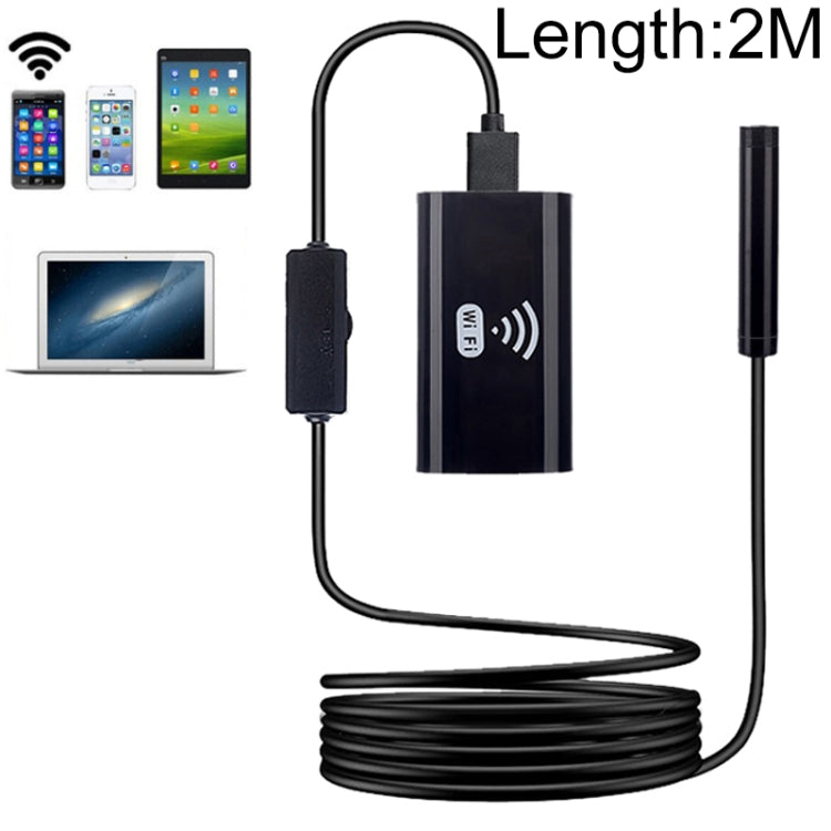 F99 HD Mobile Phone Endoscope, 8mm Waterproof Pipe Endoscope, Wifi Version, Flexible Cord, Length: 2m (Black) -  by PMC Jewellery | Online Shopping South Africa | PMC Jewellery | Buy Now Pay Later Mobicred