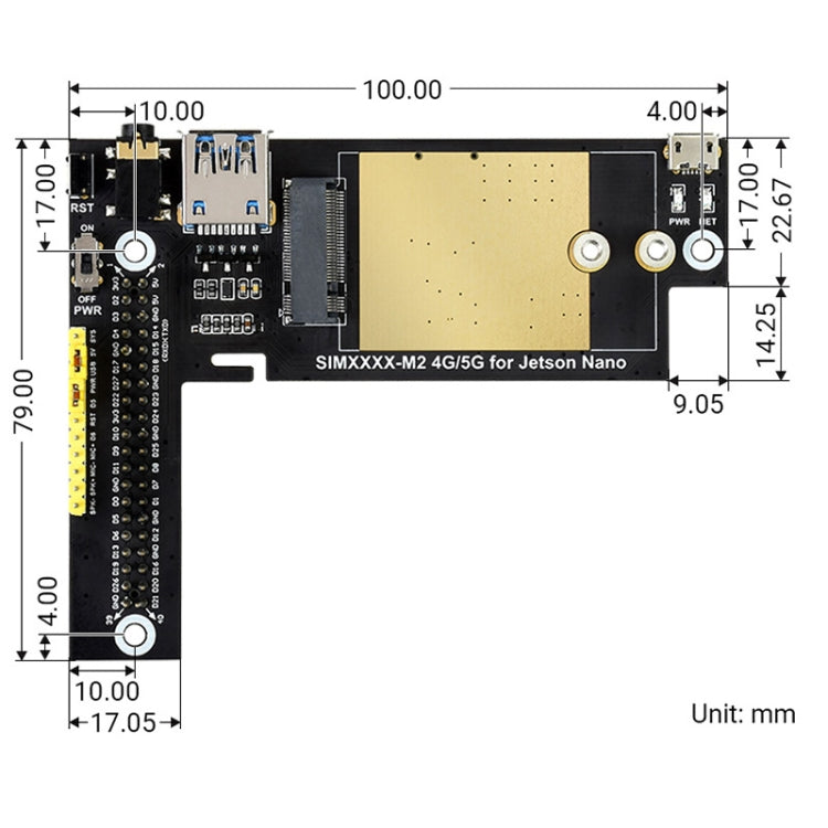Waveshare SIM8200EA-M2 5G Snapdragon X55 Multi Mode Multi Band 5G/4G/3G Module Expand Board for Jetson Nano, US Plug - free shipping - PMC Jewellery - Order now!