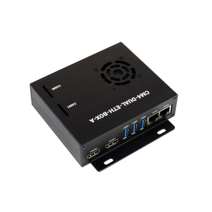 Waveshare Dual Gigabit Ethernet Mini-Computer with Metal Case & Cooling Fan for Raspberry Pi CM4(EU Plug) - Mini PC Accessories by WAVESHARE | Online Shopping South Africa | PMC Jewellery | Buy Now Pay Later Mobicred