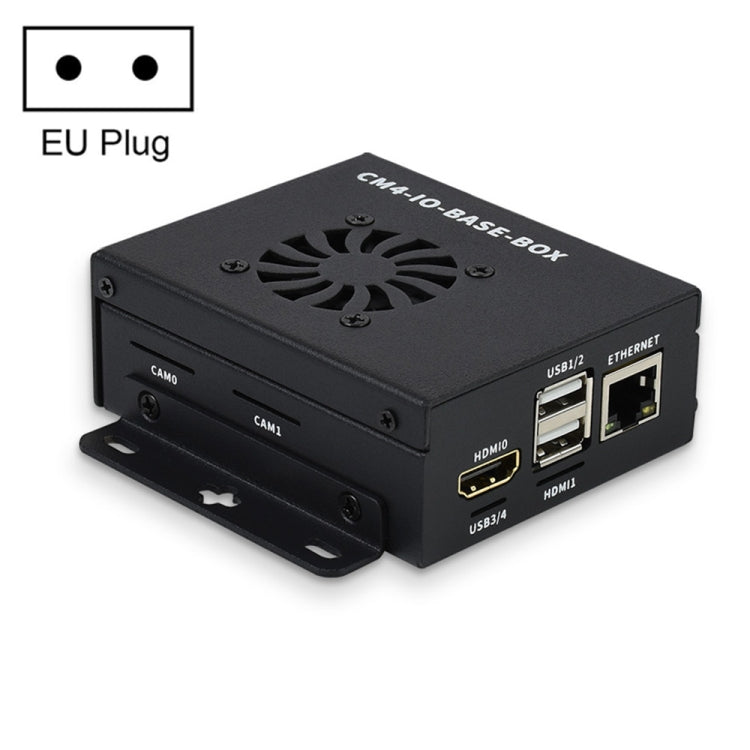 Waveshare Mini IO Board Full Ver Mini-Computer Base Box with Metal Case & Cooling Fan for Raspberry Pi CM4(EU Plug) - Mini PC Accessories by WAVESHARE | Online Shopping South Africa | PMC Jewellery | Buy Now Pay Later Mobicred