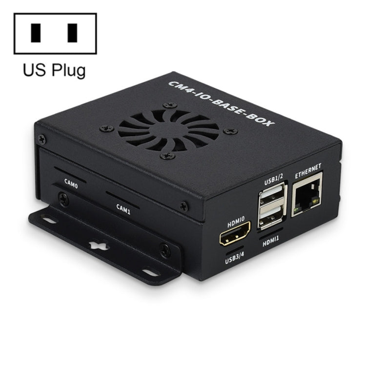 Waveshare Mini IO Board Lite Ver Mini-Computer Base Box with Metal Case & Cooling Fan for Raspberry Pi CM4(US Plug) - Mini PC Accessories by WAVESHARE | Online Shopping South Africa | PMC Jewellery | Buy Now Pay Later Mobicred