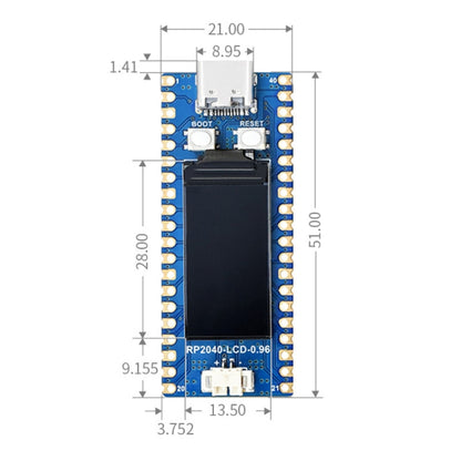 Waveshare RP2040-LCD-0.96 Pico-like MCU Board Based on Raspberry Pi MCU RP2040, with Pinheader - Modules Expansions Accessories by WAVESHARE | Online Shopping South Africa | PMC Jewellery | Buy Now Pay Later Mobicred