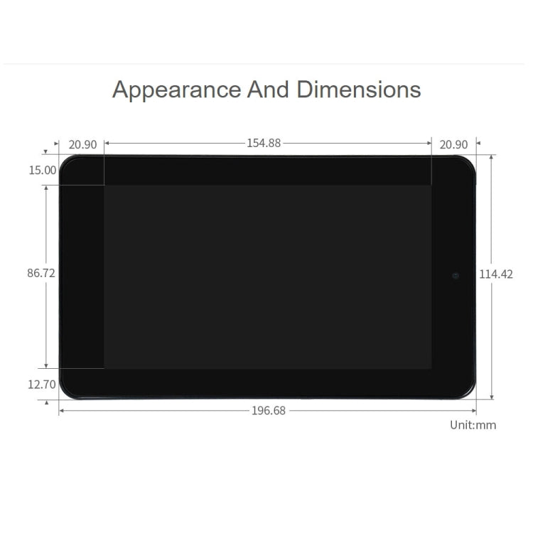 WAVESHARE 7 inch 800 x 480 Capacitive Touch Display with Case & Front Camera for Raspberry Pi - free shipping - PMC TechLife - Order now!