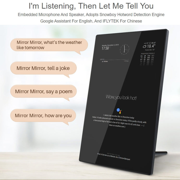 Waveshare 13.3 inch Magic Mirror, Voice Assistant, Touch Control(EU Plug) - free shipping - PMC Jewellery - Order now!