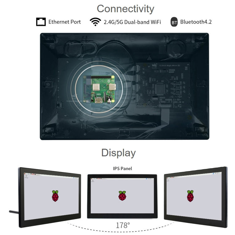 Waveshare 13.3 inch Mini-Computer Powered by Raspberry Pi 3A+, HD Touch Screen(UK Plug) - Modules Expansions Accessories by WAVESHARE | Online Shopping South Africa | PMC Jewellery | Buy Now Pay Later Mobicred