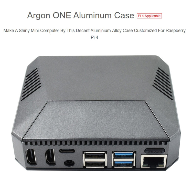 Waveshare Argon One Aluminum Case For Raspberry Pi 4, with Safe Power Button - Modules Expansions Accessories by WAVESHARE | Online Shopping South Africa | PMC Jewellery | Buy Now Pay Later Mobicred