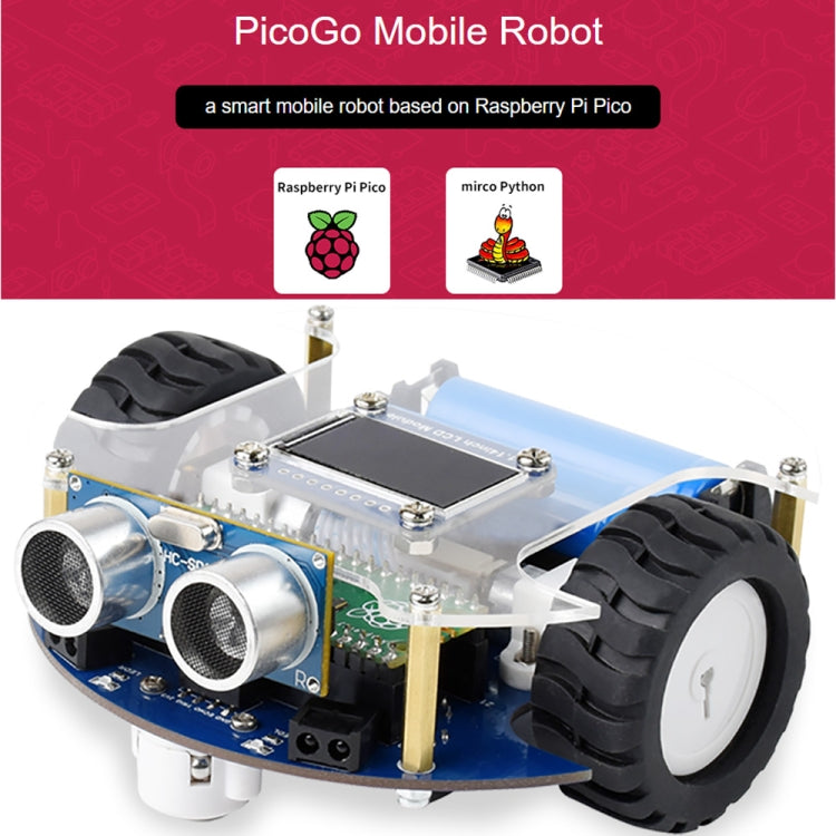 Waveshare PicoGo Mobile Robot, Based on Raspberry Pi Pico, Self Driving, Remote Control(US Plug) - Robotics Accessories by WAVESHARE | Online Shopping South Africa | PMC Jewellery | Buy Now Pay Later Mobicred