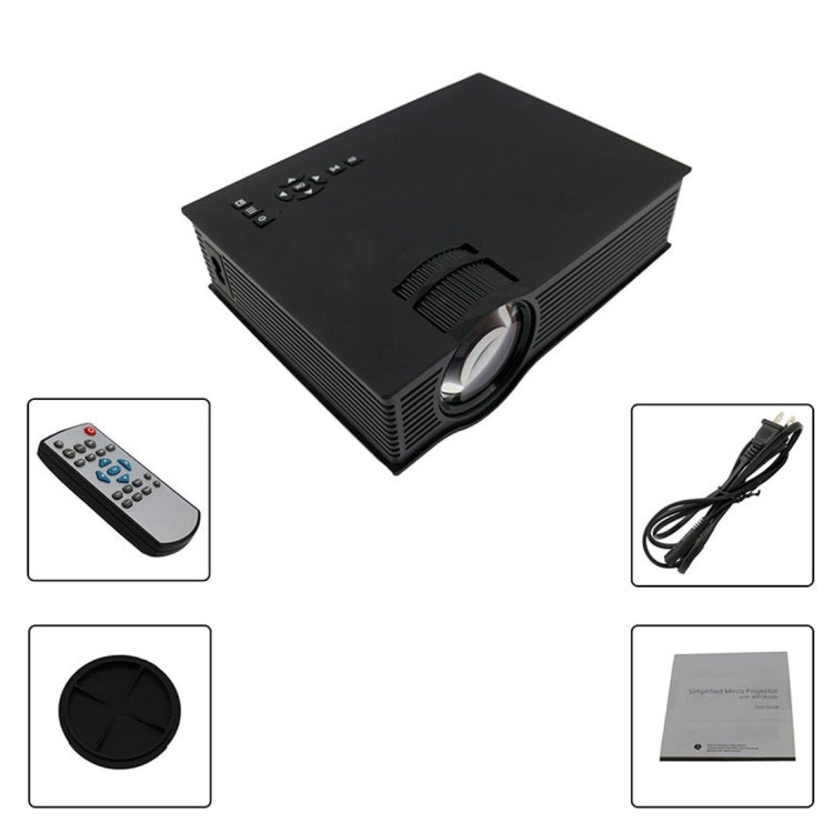 UC68 1200 Lumens HD 800 x 480 Digital LED Projector with Remote Control, Support USB / SD / VGA / HDMI(Black) - LED Projector by PMC Jewellery | Online Shopping South Africa | PMC Jewellery | Buy Now Pay Later Mobicred