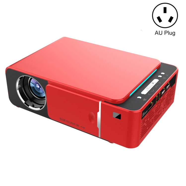 T6 2000ANSI Lumens Mini Theater Projector, Android 7.1 RK3128 Quad Core, 1GB+8GB, AU Plug(Red) - LED Projector by PMC Jewellery | Online Shopping South Africa | PMC Jewellery | Buy Now Pay Later Mobicred