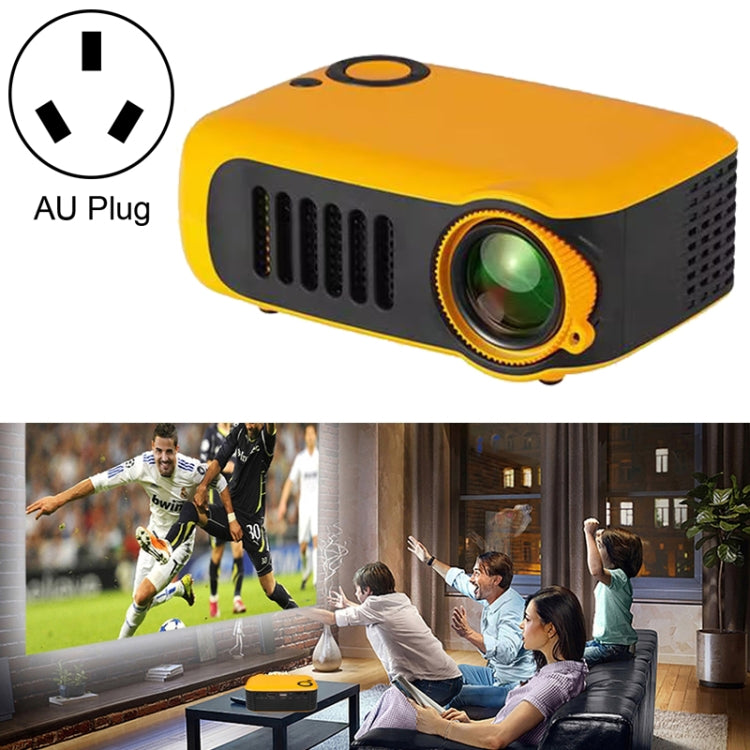 A2000 1080P Mini Portable Smart Projector Children Projector, AU Plug(Yellow) - Mini Projector by PMC Jewellery | Online Shopping South Africa | PMC Jewellery | Buy Now Pay Later Mobicred