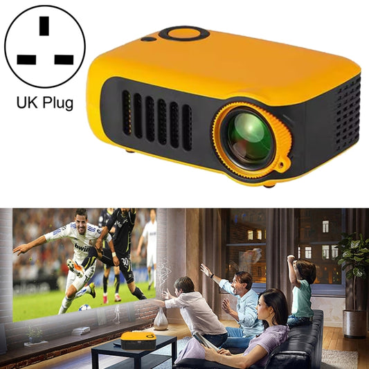 A2000 1080P Mini Portable Smart Projector Children Projector, UK Plug(Yellow) - Mini Projector by PMC Jewellery | Online Shopping South Africa | PMC Jewellery | Buy Now Pay Later Mobicred