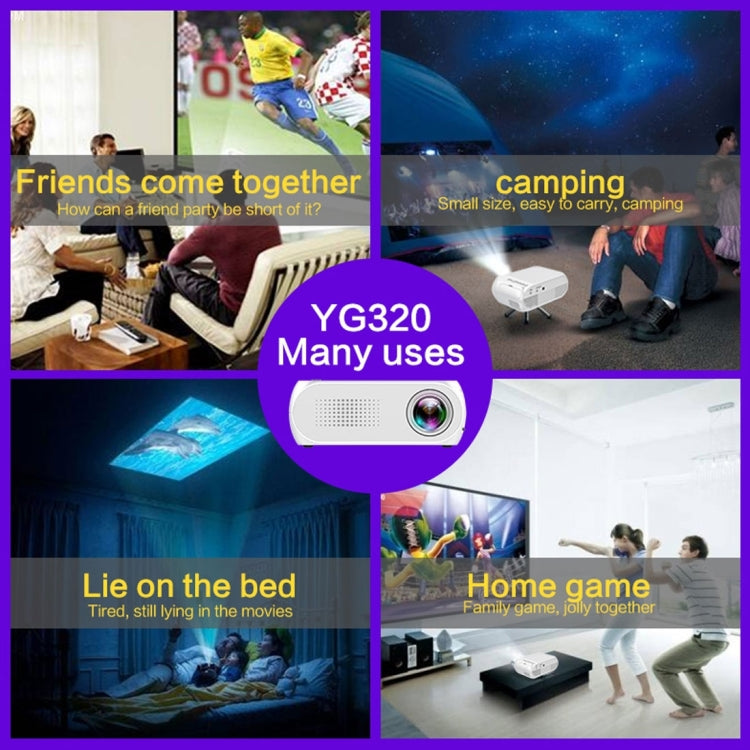 YG320 320*240 Mini LED Projector Home Theater, Support HDMI & AV & SD & USB (White) - Mini Projector by PMC Jewellery | Online Shopping South Africa | PMC Jewellery | Buy Now Pay Later Mobicred