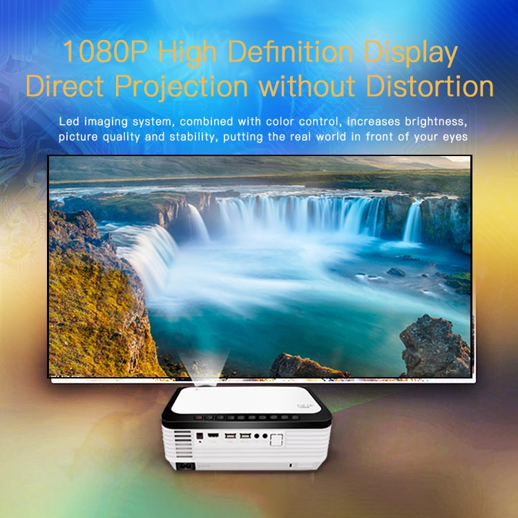 Wejoy L6 5 inch 200 ANSI Lumen 1920 x 1080P Android 6.0 HD Bluetooth 4.0 WiFi HD Smart Projector, Support AV / VGA / HDMI / 2 x USB / RJ45, 1G+8G - LED Projector by WEJOY | Online Shopping South Africa | PMc TechLife | Buy Now Pay Later Mobicred
