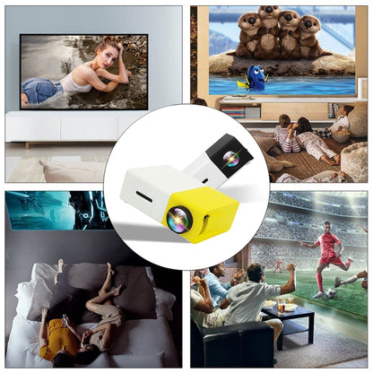 YG300 400LM Portable Mini Home Theater LED Projector with Remote Controller, Support HDMI, AV, SD, USB Interfaces, (Built-in 1300mAh Lithium battery)(Yellow) - LED Projector by PMC Jewellery | Online Shopping South Africa | PMC Jewellery | Buy Now Pay Later Mobicred