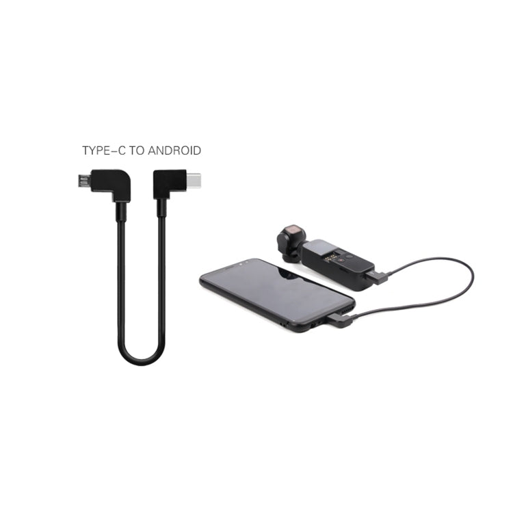 Sunnylife 30cm USB-C / Type-C to Micro USB Converting Connector Data Cable for  DJI OSMO Pocket(Black) - Cable & Adapters by Sunnylife | Online Shopping South Africa | PMC Jewellery | Buy Now Pay Later Mobicred