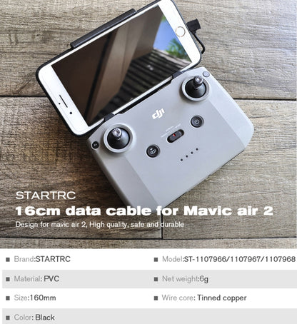 STARTRC For DJI Mavic Air 2 Type-C / USB-C to 8 Pin Dual-way Transmission Data Dedicated Connect Cable, Length: 16cm (Black) - Others by STARTRC | Online Shopping South Africa | PMC Jewellery | Buy Now Pay Later Mobicred