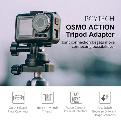 PGYTECH P-11B-023 Tripod Adapter for DJI Osmo Action(Black) -  by PGYTECH | Online Shopping South Africa | PMC Jewellery | Buy Now Pay Later Mobicred