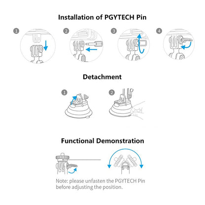 PGYTECH P-GM-132 Action Camera Suction Cup Phone Holder for DJI Osmo Action & GoPro 8/7(Silver) -  by PGYTECH | Online Shopping South Africa | PMC Jewellery | Buy Now Pay Later Mobicred