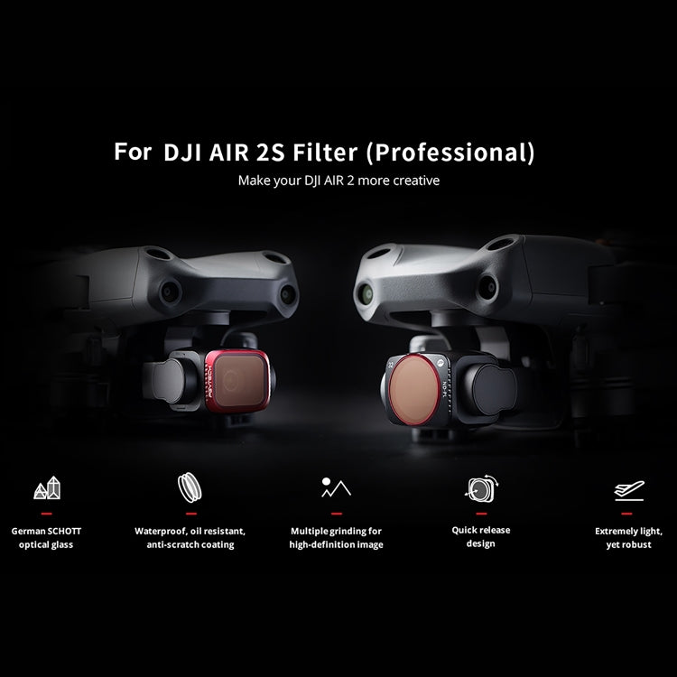 PGYTECH P-16B-063 4 in 1 NDPL8+NDPL16+NDPL32+NDPL64 Lens Filter Kits for DJI Air 2S - free shipping - PMC TechLife - Order now!