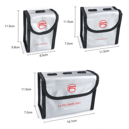 RCSTQ for DJI FPV Combo 3 x Batteries Li-Po Safe Explosion-proof Storage Bag(Silver) - Case & Bags by RCSTQ | Online Shopping South Africa | PMC Jewellery | Buy Now Pay Later Mobicred