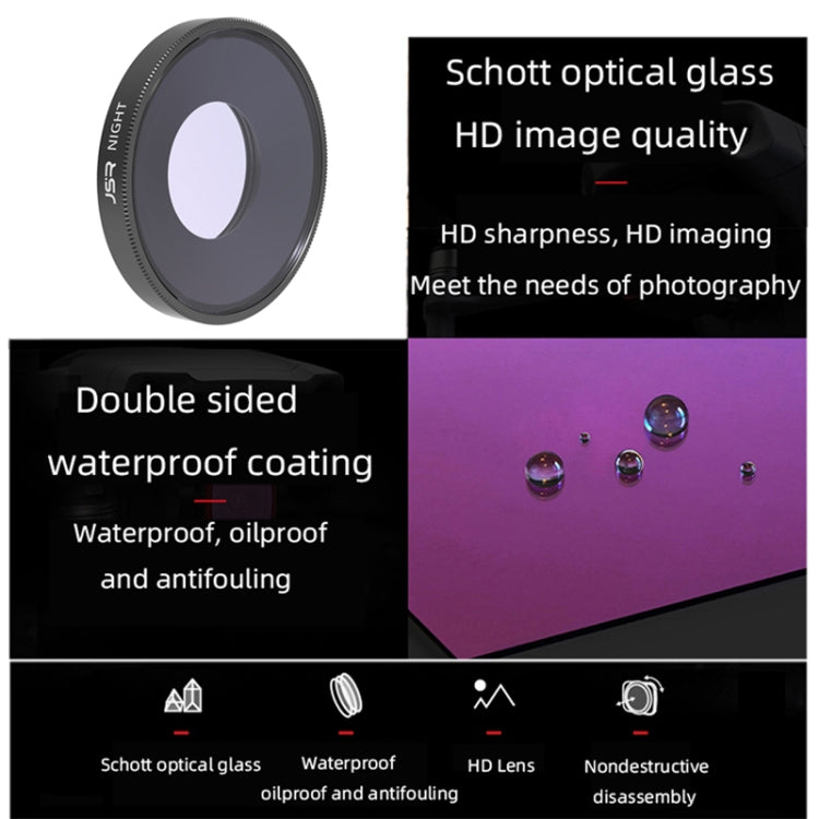 JSR 8 in 1 Streak Blue CPL ND8 ND16 ND32 ND64 STAR NIGHT Lens Filter For DJI Osmo Action 3 -  by JSR | Online Shopping South Africa | PMC Jewellery | Buy Now Pay Later Mobicred