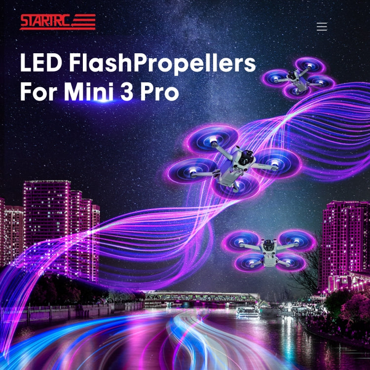 For DJI Mavic Mini 3 Pro STARTRC 2 Pairs Color LED Flash Lamp Low Noise Propellers (Transparent) - DIY Propeller by STARTRC | Online Shopping South Africa | PMC Jewellery