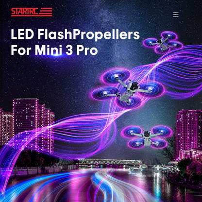 For DJI Mavic Mini 3 Pro STARTRC 2 Pairs Color LED Flash Lamp Low Noise Propellers (Transparent) - DIY Propeller by STARTRC | Online Shopping South Africa | PMC Jewellery