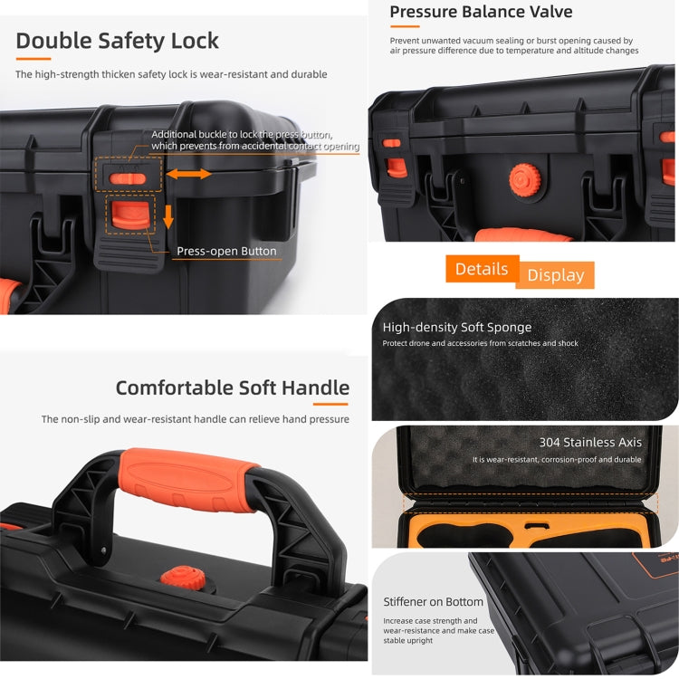 For DJI Neo Sunnylife Safety Carrying Case Large Capacity Waterproof Shock-proof Hard Travel Case (Black) - free shipping - PMC TechLife - Order now!