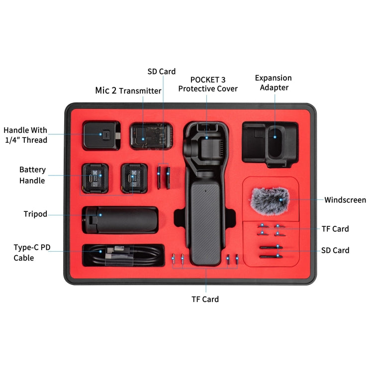 For DJI Osmo Pocket 3 STARTRC Waterproof PP Full Kit Suitcase Storage Box (Black) - Case & Bags by STARTRC | Online Shopping South Africa | PMC Jewellery | Buy Now Pay Later Mobicred