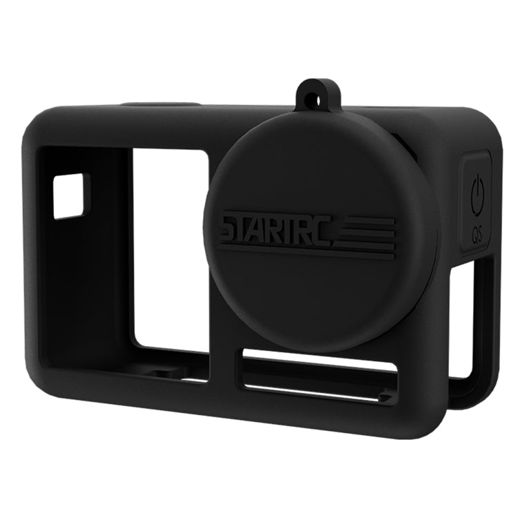 For DJI OSMO Action 4 / 3 STARTRC Silicone Shockproof Case with Lens Cap & Strap (Black) -  by STARTRC | Online Shopping South Africa | PMC Jewellery | Buy Now Pay Later Mobicred